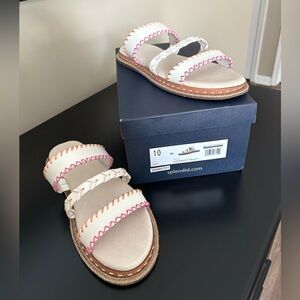 Splendid cream 3 band sandals